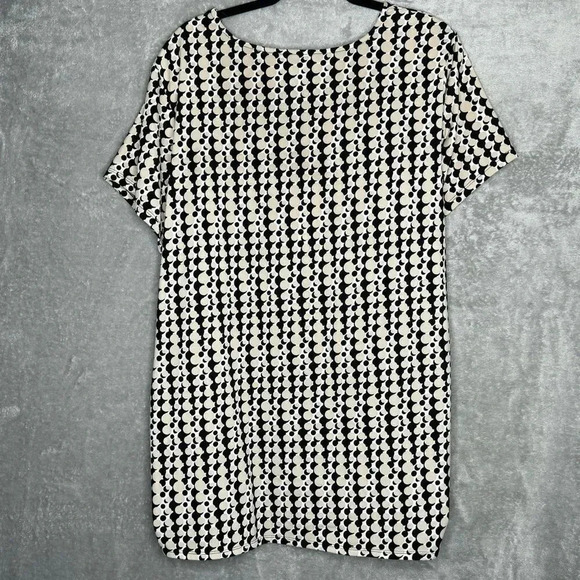 Fashion Bug 2X Shirt Top Brown Geometric Short Sleeve V Neck Stretch Casual - Picture 4 of 7